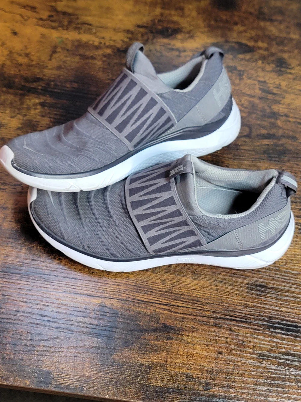 Hoka Hupana Slip- Gray and White Slip On Sneakers - Picture 2 of 8